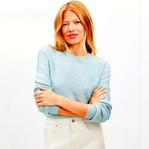 NWOT | LOFT | Sequin Shimmer Sweater | Large | Color: Dusty Sea Glass